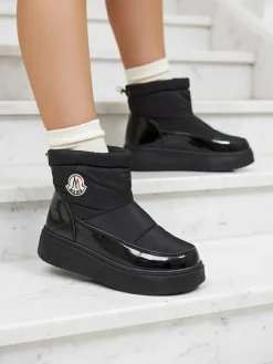 Śniegowce|Botki Z Grubym Ociepleniem^Royalfashion Wsuwane śniegowce damskie w m kolorze Ademra czarny