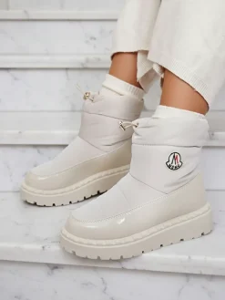 Śniegowce|Botki Z Delikatnym Ociepleniem^Royalfashion Wsuwane śniegowce damskie w kremowym kolorze Ireda beżowy