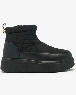 Śniegowce|Botki Z Grubym Ociepleniem^Royalfashion Wsuwane śniegowce damskie w m kolorze Armeda czarny