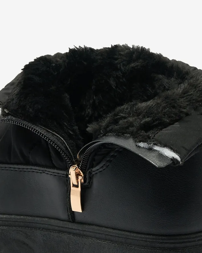 Śniegowce|Botki Z Grubym Ociepleniem^Royalfashion Wsuwane śniegowce damskie w m kolorze Armeda czarny