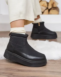 Śniegowce|Botki Z Grubym Ociepleniem^Royalfashion Wsuwane śniegowce damskie w m kolorze Armeda czarny