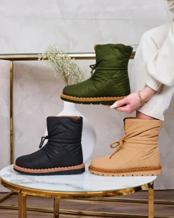 Śniegowce|Botki Z Delikatnym Ociepleniem^Royalfashion Wsuwane śniegowce damskie w kolorze m Nevonsis zielony