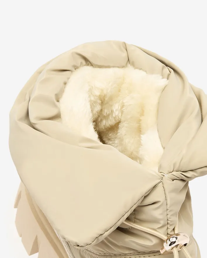 Śniegowce|Botki Z Grubym Ociepleniem^Royalfashion Wsuwane śniegowce damskie w jasnom kolorze Sadella brązowy