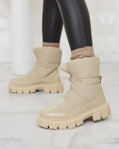 Śniegowce|Botki Z Grubym Ociepleniem^Royalfashion Wsuwane śniegowce damskie w jasnom kolorze Sadella brązowy