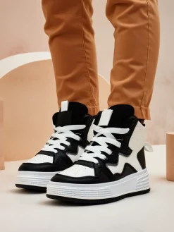 Sneakersy^Royalfashion Wysokie damskie buty sportowe Quiedy czarny