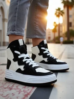 Sneakersy^Royalfashion Wysokie damskie buty sportowe Quiedy czarny