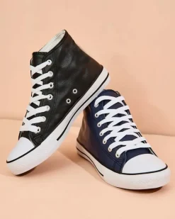 Trampki^Royalfashion Wysokie trampki damskie Hallase Granatowy