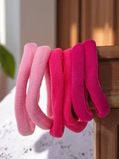 Akcesoria Do Włosów^Royalfashion Zestaw 6 ch gumek do włosów Colora różowy