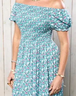 Plus Size^Royalfashion Zielona damska sukienka midi z kwiecistym wzorem zielony