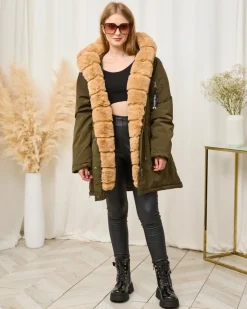 Plus Size|Kurtki / Marynarki / Płaszcze^Royalfashion Zielona kurtka zimowa damska PLUS SIZE zielony