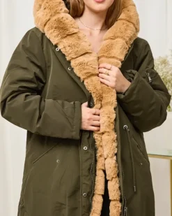 Plus Size|Kurtki / Marynarki / Płaszcze^Royalfashion Zielona kurtka zimowa damska PLUS SIZE zielony