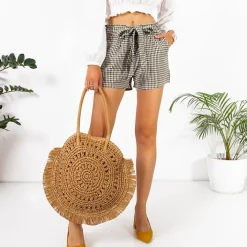 Szorty|Krótkie Spodenki^Royalfashion Zielone damskie spodenki w kratkę zielony