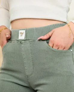 Legginsy / Tregginsy^Royalfashion Zielone damskie tregginsy a'la jeans zielony