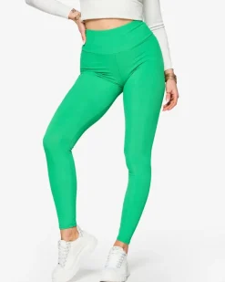 Legginsy / Tregginsy^Royalfashion Zielone damskie prążkowane legginsy zielony