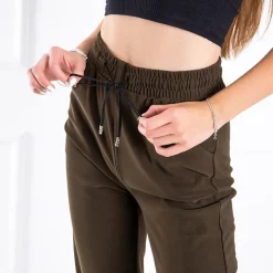 Spodnie Dresowe^Royalfashion Zielone spodnie dresowe damskie z napisem zielony