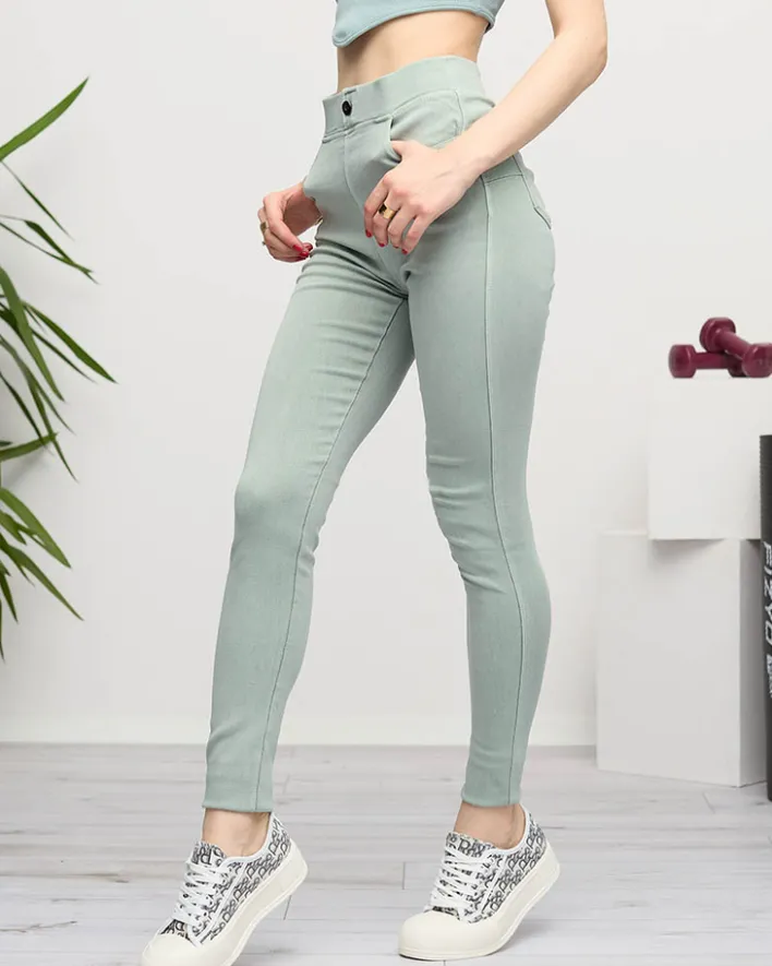 Legginsy / Tregginsy^Royalfashion Zielone tregginsy damskie zielony