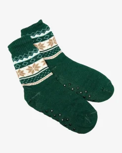 Skarpetki^Royalfashion Zielone świąteczne męskie skarpetki ocieplane zielony