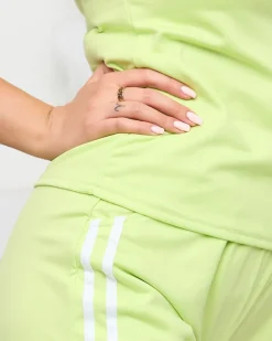 Komplety Damskie^Royalfashion Zielono - żółty damski sportowy komplet dresowy z lampasami zielony