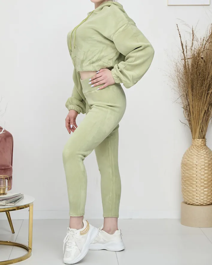 Legginsy / Tregginsy|Plus Size^Royalfashion damski komplet sportowy bluza i legginsy zielony