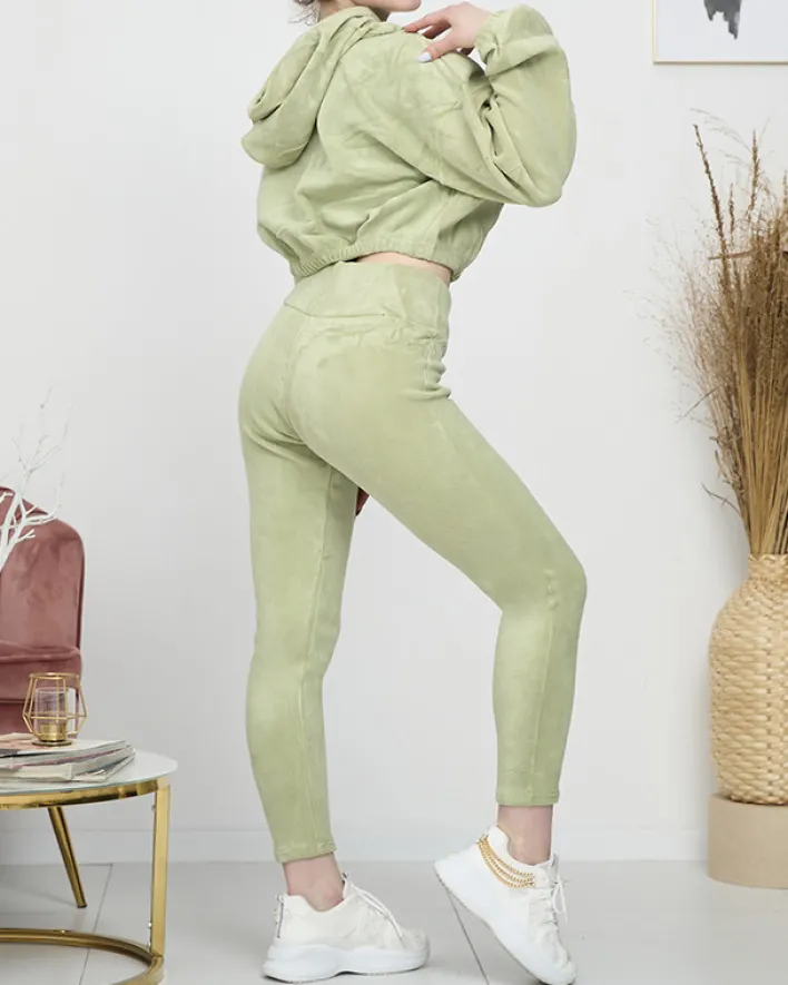 Legginsy / Tregginsy|Plus Size^Royalfashion damski komplet sportowy bluza i legginsy zielony