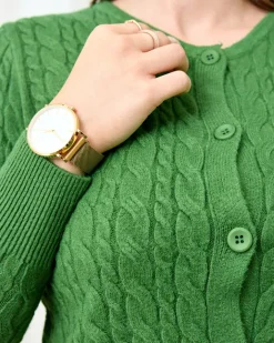 Swetry^Royalfashion damski sweter warkoczowy splot zielony