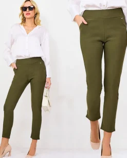 Legginsy / Tregginsy^Royalfashion damskie ocieplane tregginsy zielony