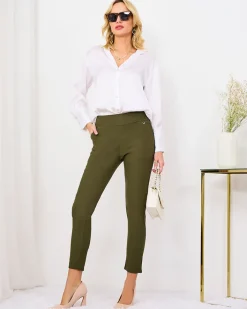 Legginsy / Tregginsy^Royalfashion damskie ocieplane tregginsy zielony