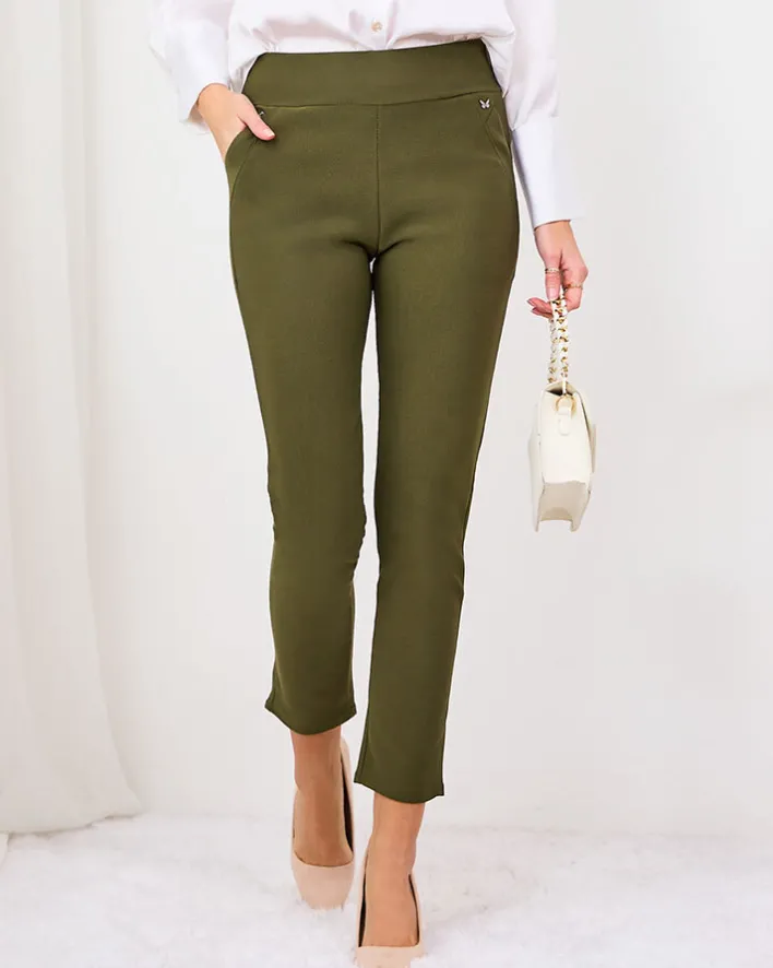 Legginsy / Tregginsy^Royalfashion damskie ocieplane tregginsy zielony