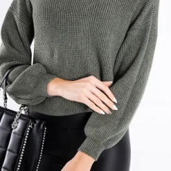 Swetry^Royalfashion sweter typu półgolf zielony