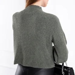 Swetry^Royalfashion sweter typu półgolf zielony