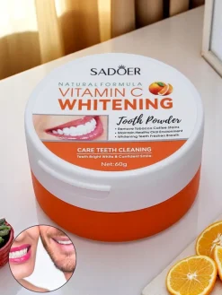 Higiena I Zdrowie^Royalfashion Sadoer Wybielający puder do zębów usuwający przebarwienia po kawie, herbacie i tytoniu z Wit C
