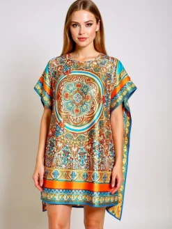 Narzutka Plażowa|Bluzki / Koszule / Koszulki^Royalfashion Sukienka pareo Calista – kolorowa, lekka, inspirowana śródziemnomorskim stylem Wielokolorowe