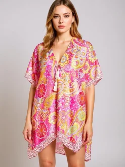 Narzutka Plażowa|Bluzki / Koszule / Koszulki^Royalfashion Sukienka Pareo Callista – Kolorowa, Zwiewna, Dekolt V, Uniwersalny Wielokolorowe