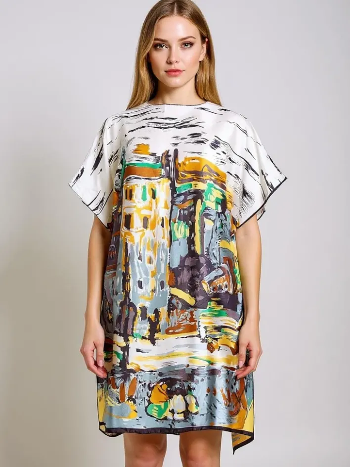 Narzutka Plażowa|Bluzki / Koszule / Koszulki^Royalfashion Sukienka pareo Kalypso , wielokolorowa do kolan, uniwersalna Wielokolorowe