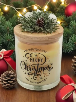 Dekoracje I Ozdoby|Artykuły Chemiczne^Royalfashion Świąteczna świeca zapachowa Merry Christmas Happy New Year