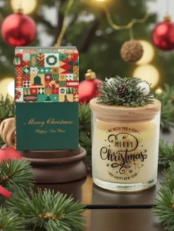 Dekoracje I Ozdoby|Artykuły Chemiczne^Royalfashion Świąteczna świeca zapachowa Merry Christmas Happy New Year