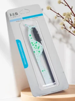 Oczy^Royalfashion Zestaw do stylizacji rzęs- pęseta do sztucznych rzęs i szczoteczka zielony